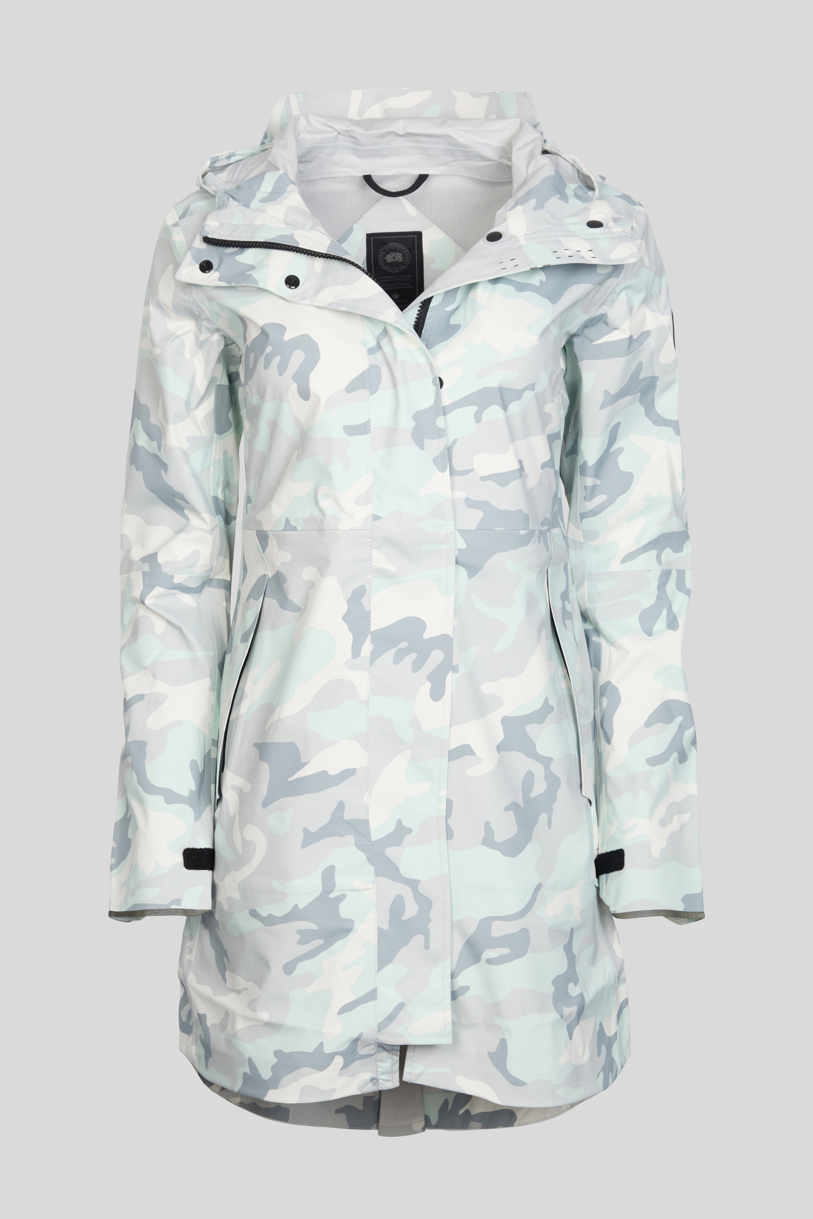 Used Women s Salida Rain Jacket Black Label Print for sale Canada Goose Generations US