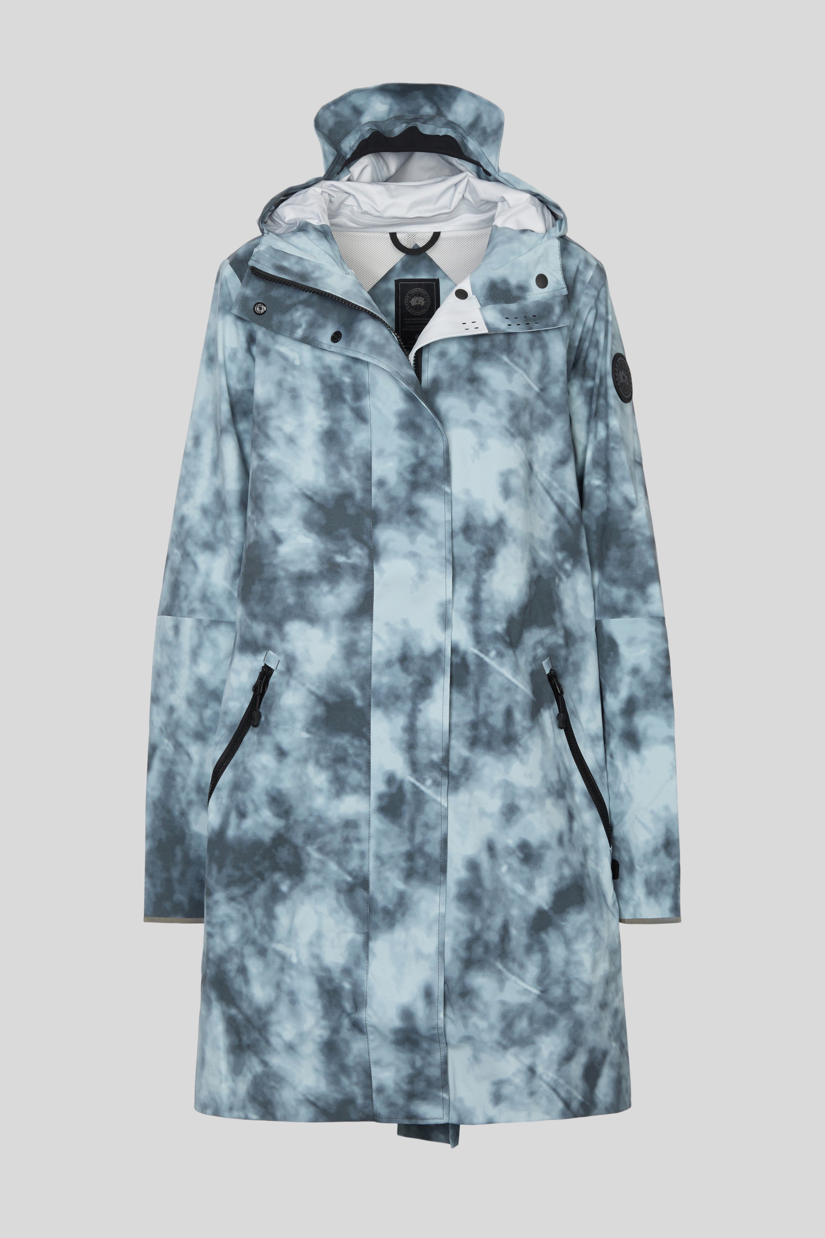 Used Women s Kitsilano Rain Jacket Black Label Print for sale Canada Goose Generations US